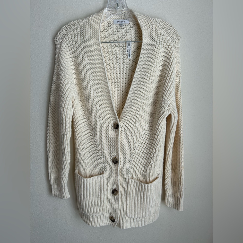 Madewell Women's Cream Cardigan Sweater